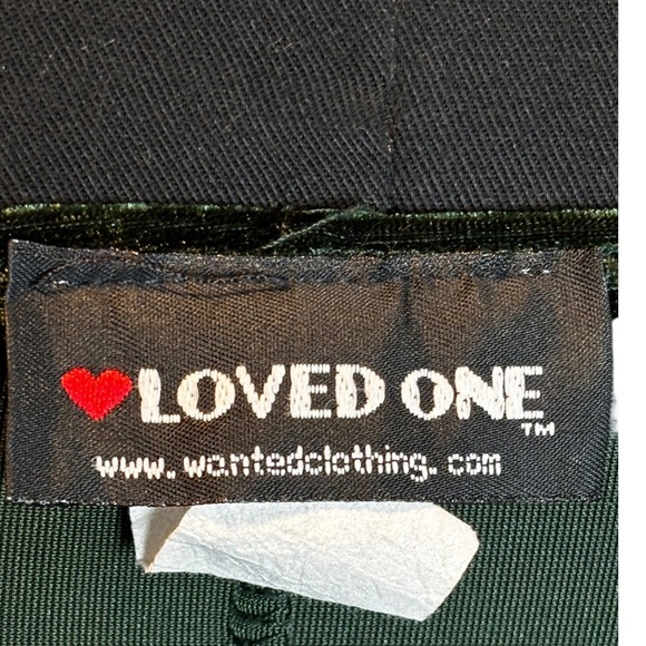 Witchy Velvet Slip Dress Dark Green Spaghetti Strap V Neck Midi Whimsigoth Y2K - Picture 4 of 4